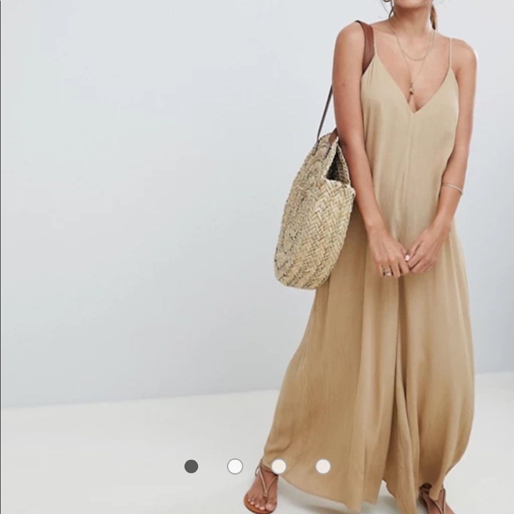 ASOS design deep v strap back jumpsuit